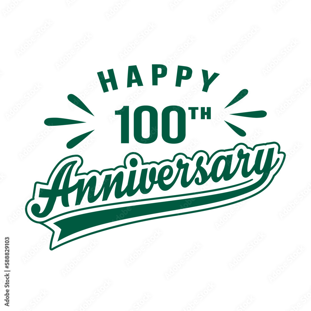 Obraz premium Happy 100th Anniversary. 100 years anniversary design template. Vector and illustration. 