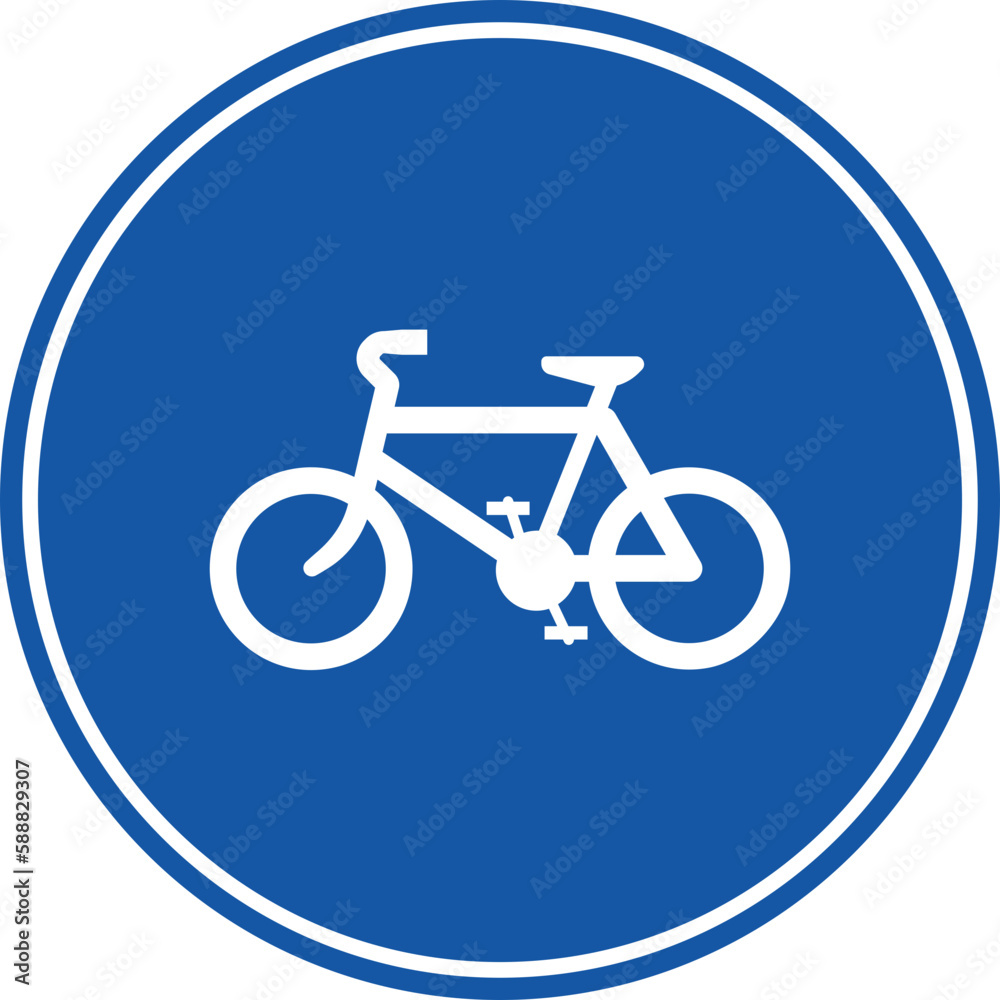Cyclist Must use Mandatory Path (TT-38a), Traffic Sign Cyclist Must use Mandatory Path (TT-38a), Traffic Sign