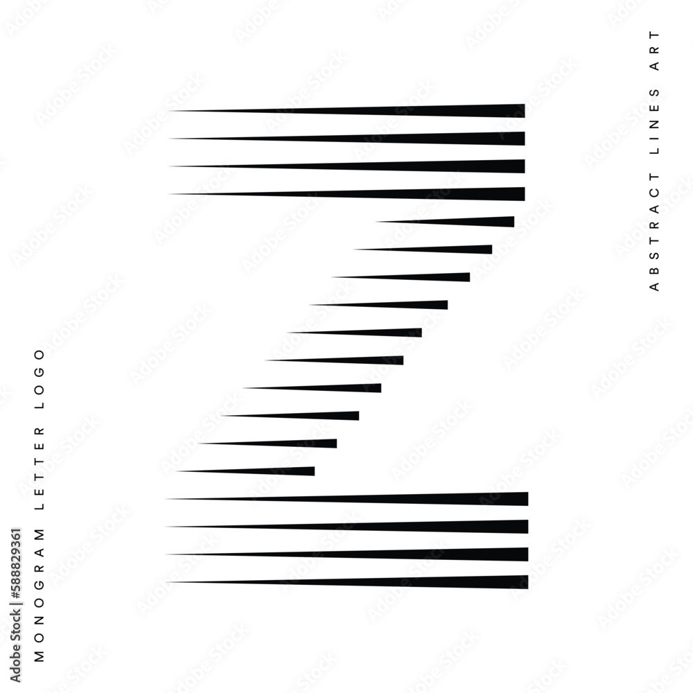 Letter Z Logo with Abstract Line Pattern Letter Z Logo with Abstract Line Pattern