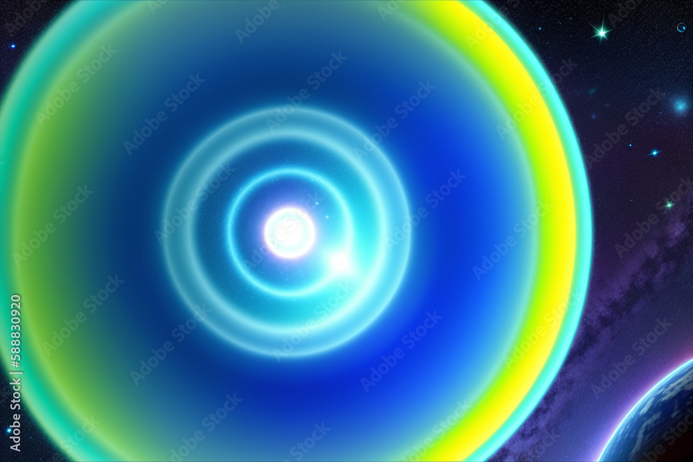 Abstract space wallpaper. Planet and stars. Digital art, Fantasy art, Generative AI Abstract space wallpaper. Planet and stars. Digital art, Fantasy art, Generative AI