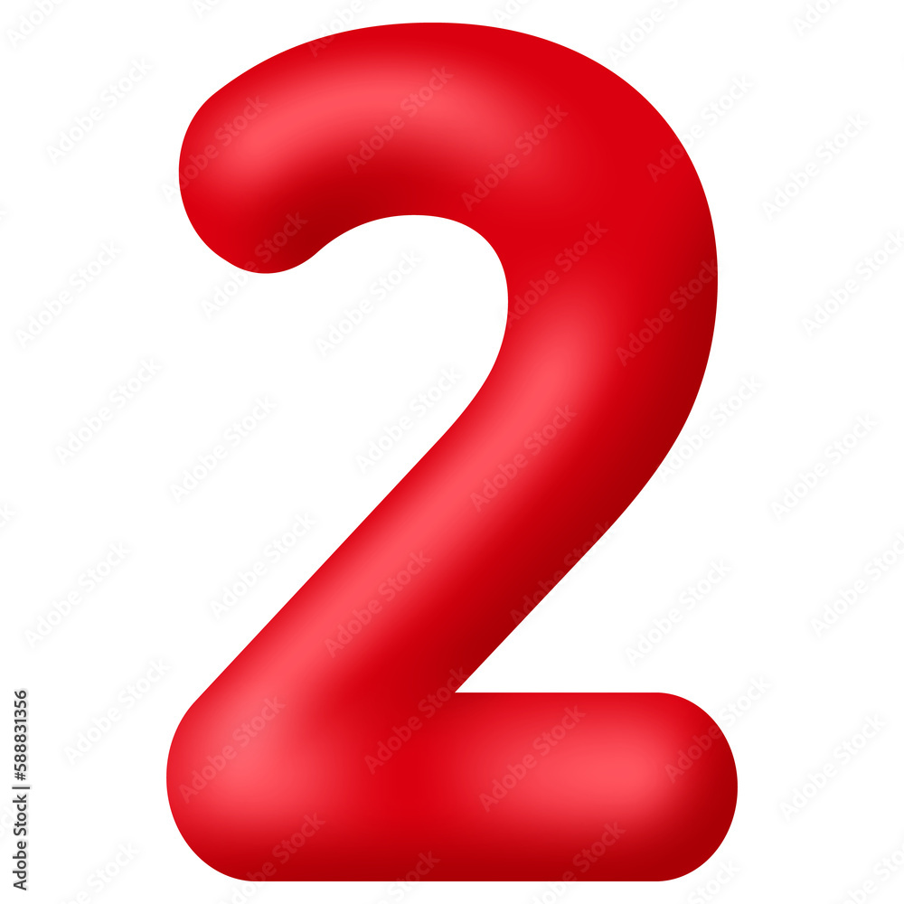 Red 3d number 2 isolated on transparent background. Decorative elements for banner, birthday or anniversary party. PNG Red 3d number 2 isolated on transparent background. Decorative elements for banner, birthday or anniversary party. PNG