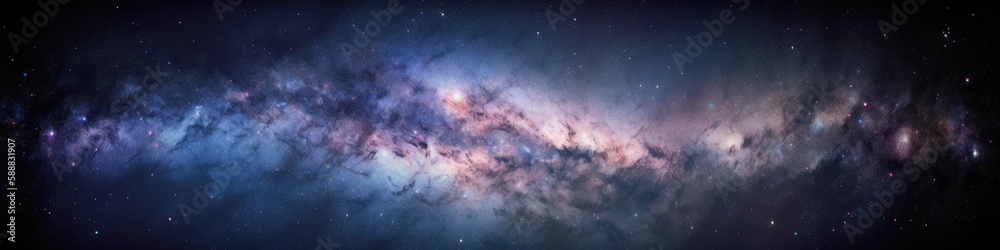 Illustration of space, milky way and stars. Generative AI