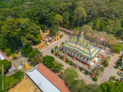 View of Hang Pagoda another name is Kompongnikroth, Chau Thanh, Tra Vinh province, Vietnam. Travel and landscape concept. photo