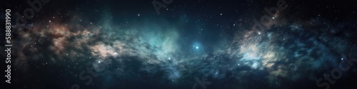 Illustration of space  milky way and stars. Generative AI