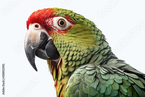 Pirate parrot illustration, white background. Generative AI