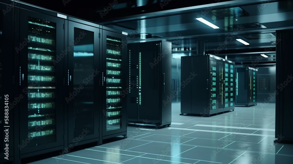 server rack with servers server rack with servers