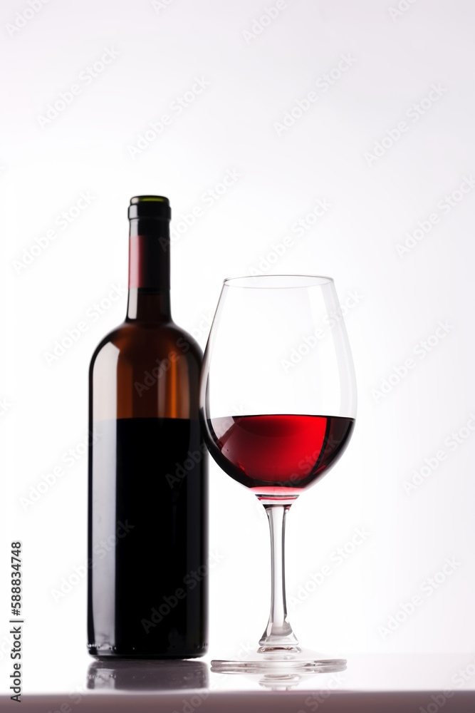 red wine bottle and glass