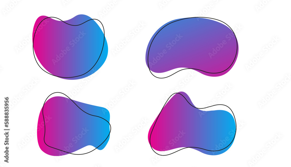 Liquid shapes. Tags stickers, creative banners for decorations vector set