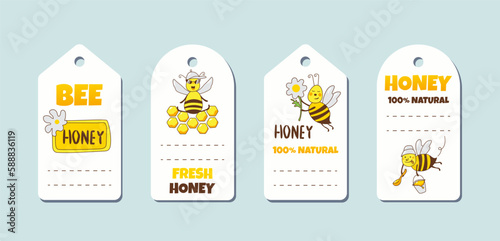 labels for honey.Vector illustration