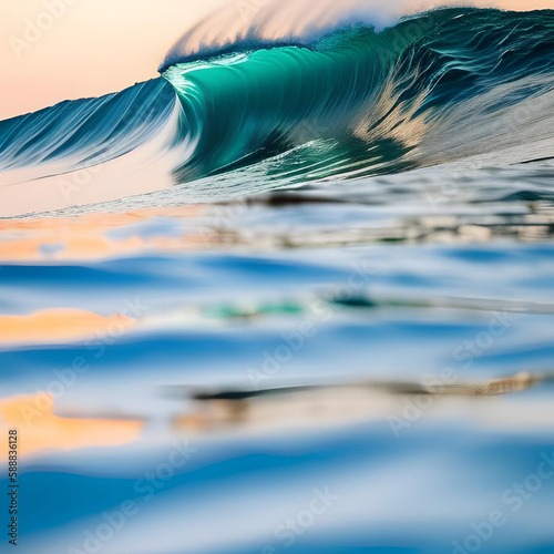 foamy waves rolling up in ocean