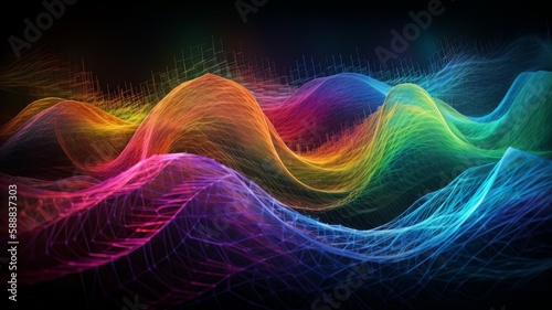 Digital wave wallpaper with generative ai