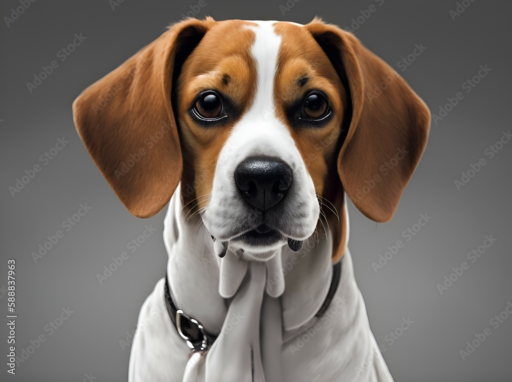 Beagle breed dog, hound, mammal, pet, domestic animal - AI generated, generative AI
