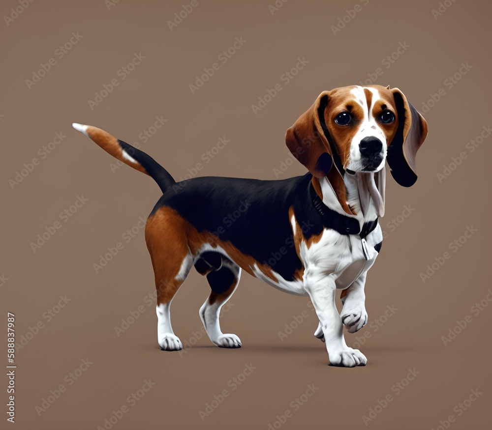 Beagle breed dog, mammal, pet, domestic animal - AI generated, generative AI

