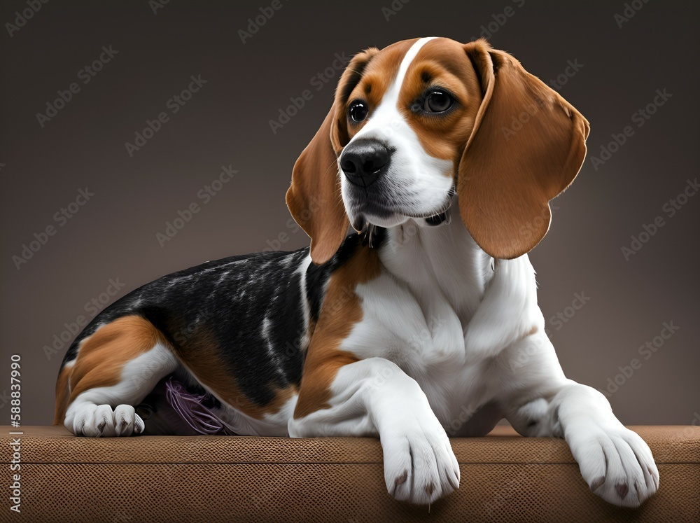 Beagle breed dog, mammal, pet, domestic animal - AI generated, generative AI
