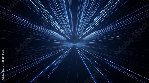 Blue abstract motion light background. Generative Ai