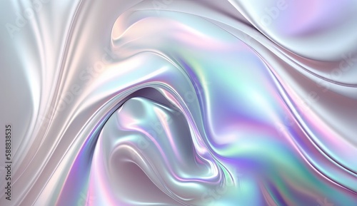 Iridescent colorful wavy background, backdrop, Generative AI