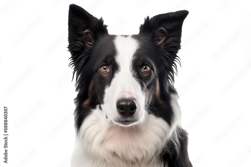 Stunning Border Collie on White Background - A Must-Have for Dog Lovers!