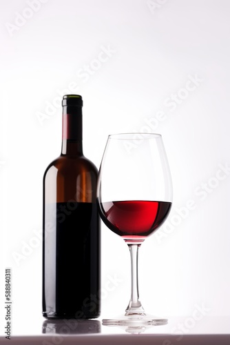 red wine bottle and glass