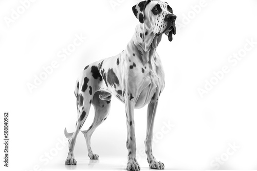 Graceful and Regal: Majestic Great Dane Dog on White Background