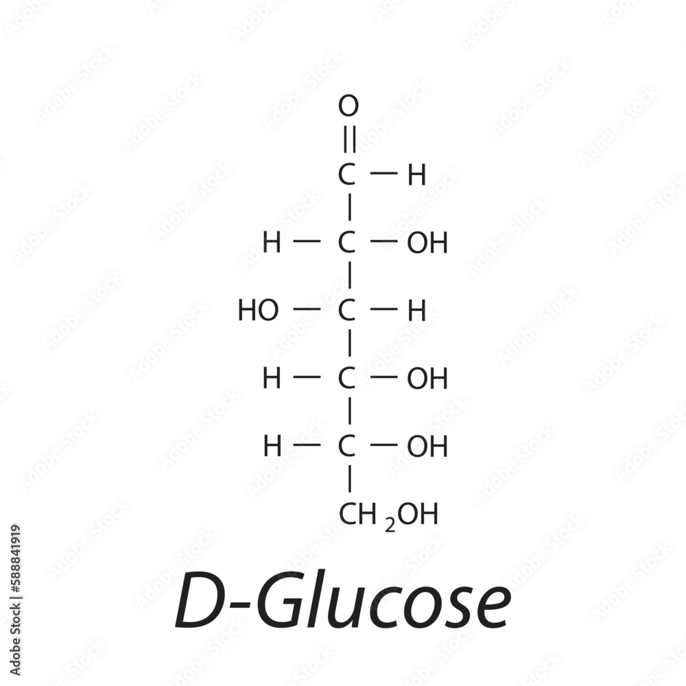 Straight chain form chemical structure of DGlucose sugar. Scientific