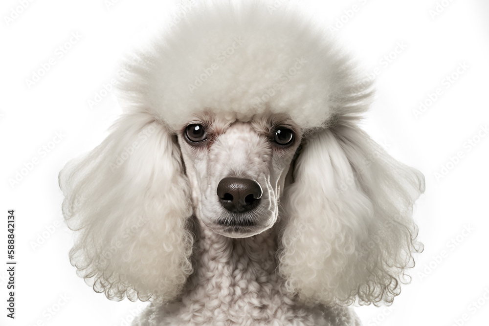 Elegance and Intelligence in One: The Poodle Dog on a White Background Elegance and Intelligence in One: The Poodle Dog on a White Background
