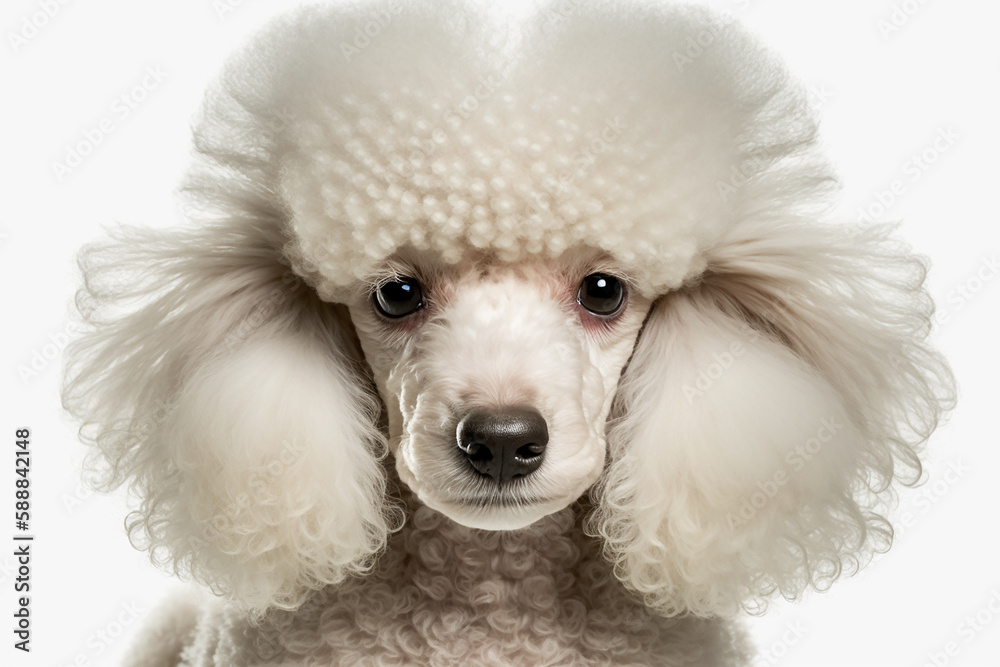 Elegance and Intelligence in One: The Poodle Dog on a White Background Elegance and Intelligence in One: The Poodle Dog on a White Background
