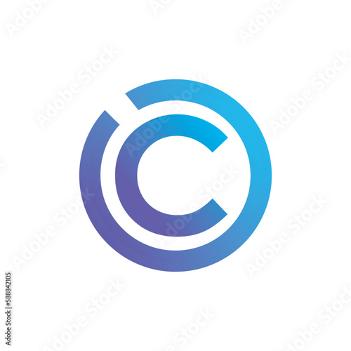 Copyright icon, letter C logo design template elements, letter logo C, copyright logo design