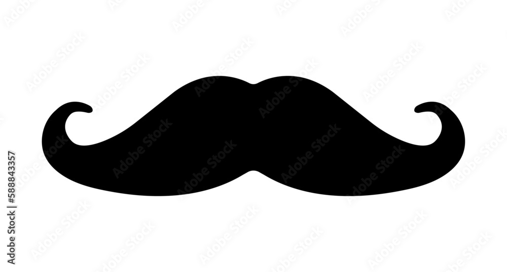 Black mustache vector shape icon Black mustache vector shape icon