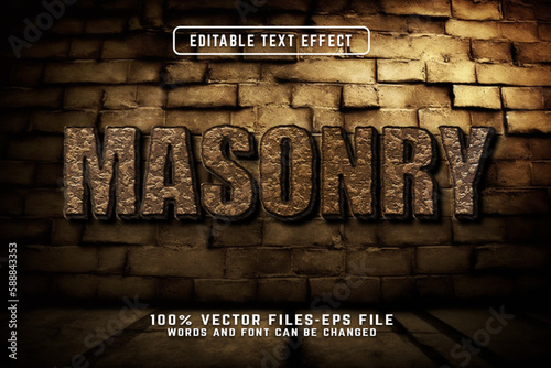 Masonry 3d modern editable text effect style