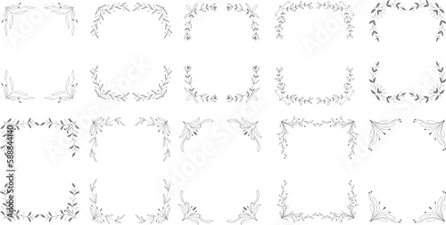 Rectangle Floral Frame Set