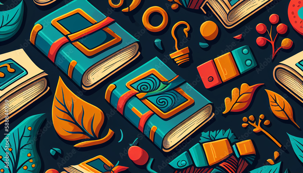 seamless pattern with books seamless pattern with books