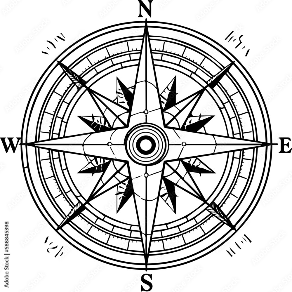 compass vector Stock Vector | Adobe Stock