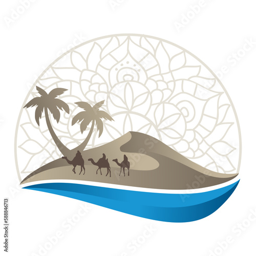 sand dune, desert with mandala