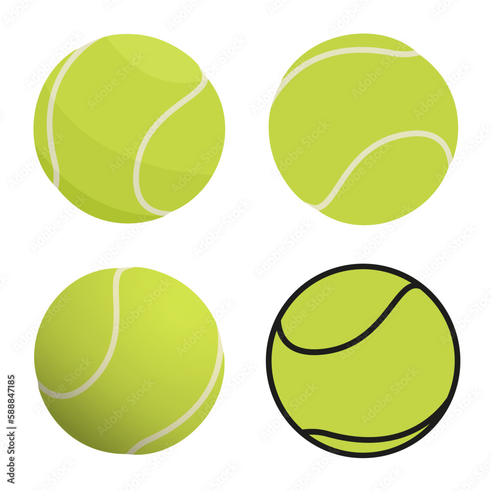 Vector illustration. Tennis balls isolated on white background. 
