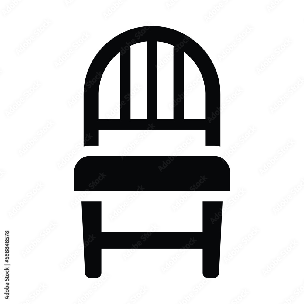chair solid icon illustration vector graphic