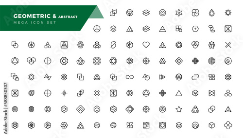 Abstract graphic geometric symbols and objects.