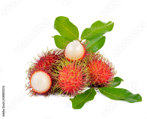 Fresh rambutan on   transparent png
