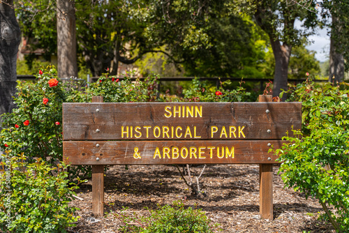 Welcome Sign at Shinn Historical Park and Arboretum.