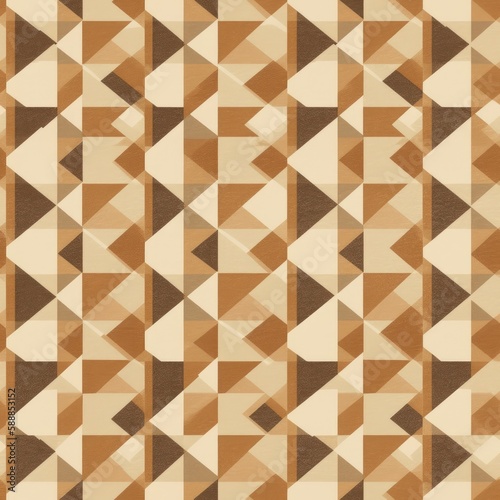 Checkered Pattern With Beige. Infinite, Seamless Backgrounds. Generative AI