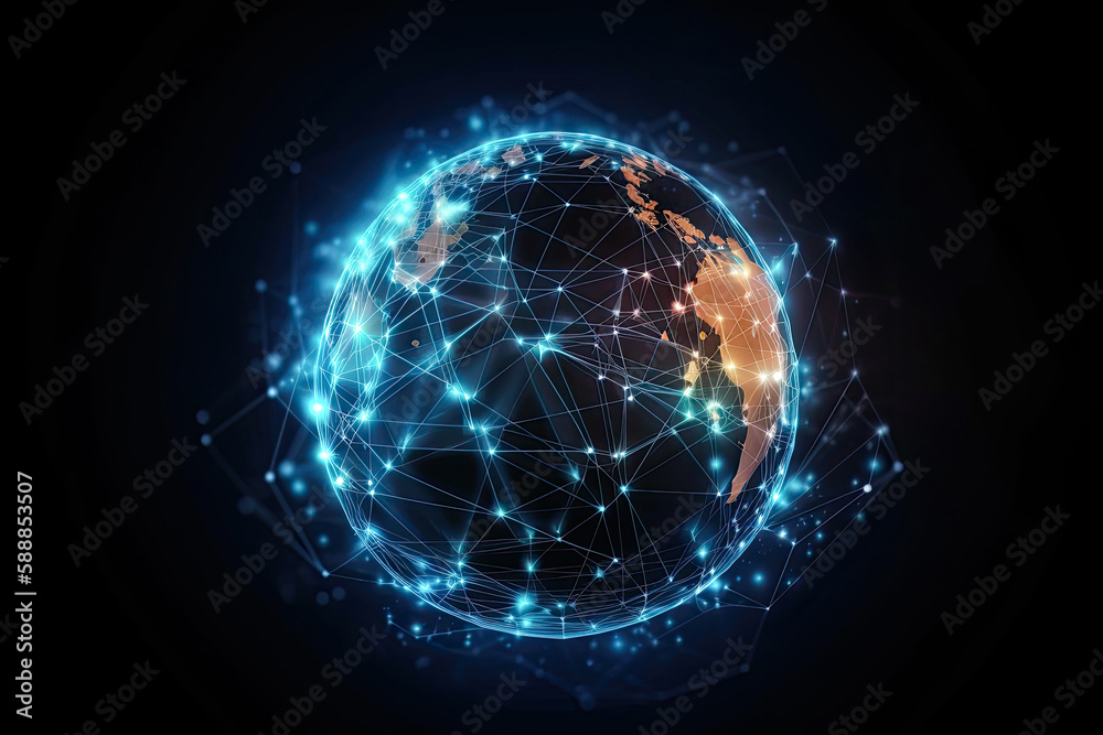 Global network Concept, generative ai 
