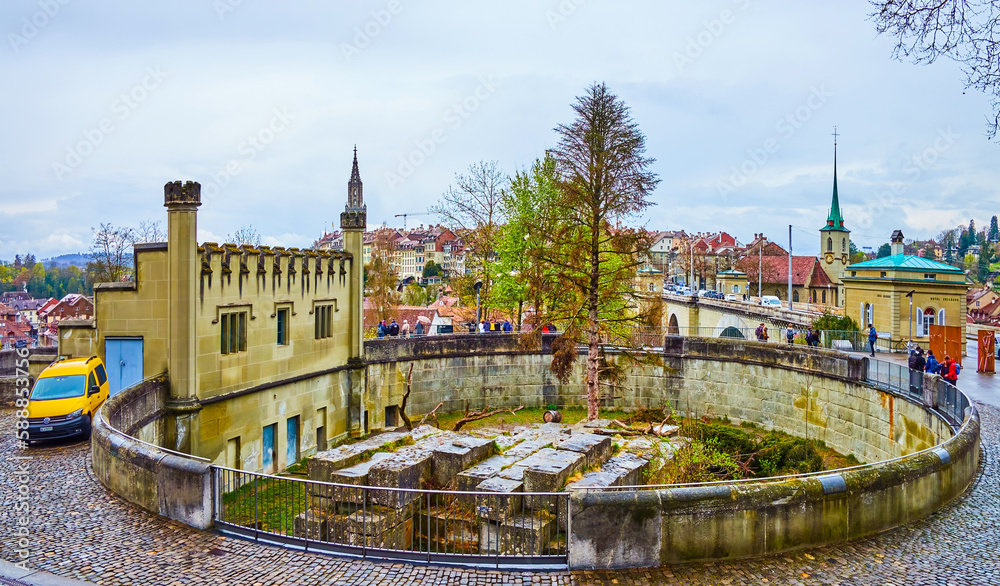 Historic bear pit of Barenpark in Bern, Switzerland