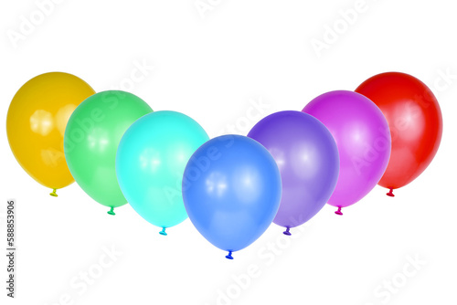 A set of balloons multicolored isolated on white background.