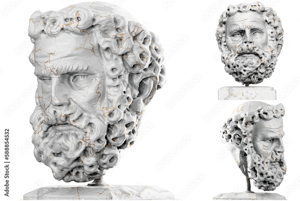 Majestic 3D render of a Bearded Man's Head, perfect for Renaissance-themed projects.
