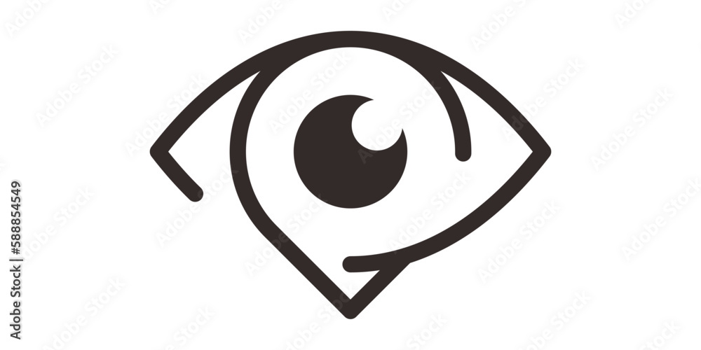 design pin location and eye logo line icon vector illustration design pin location and eye logo line icon vector illustration