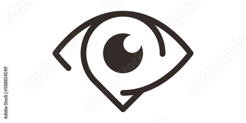 design pin location and eye logo line icon vector illustration