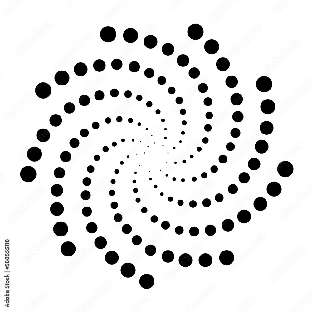 Dotted Fibonacci phyllotaxis spiral patterns in vector. Mathematical