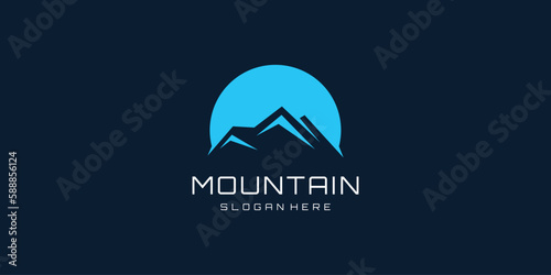 Mountain logo design template with luxury concept Premium Vector Part 5