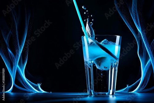 blue cocktail splash