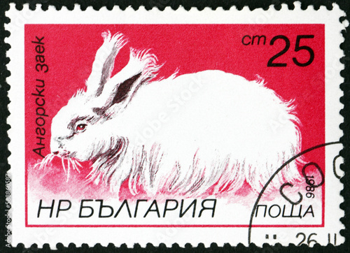 Postage stamp Bulgaria 1986 angora rabbit