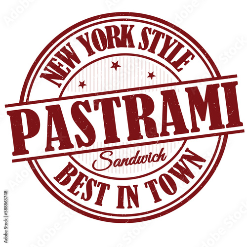 Pastrami sandwich grunge rubber stamp